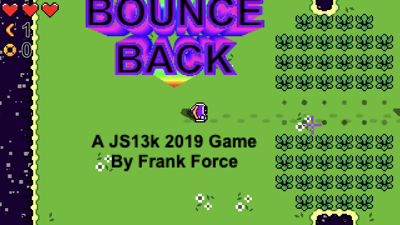 Actual Bounce Back starting island after a short rightward move, with three hearts, one boomerang and zero gems