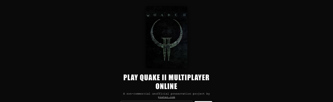 Quake II title and project heading captured from its original browser entry