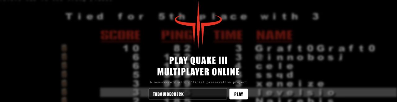 Quake III Arena project entry and player-name form before starting the browser build